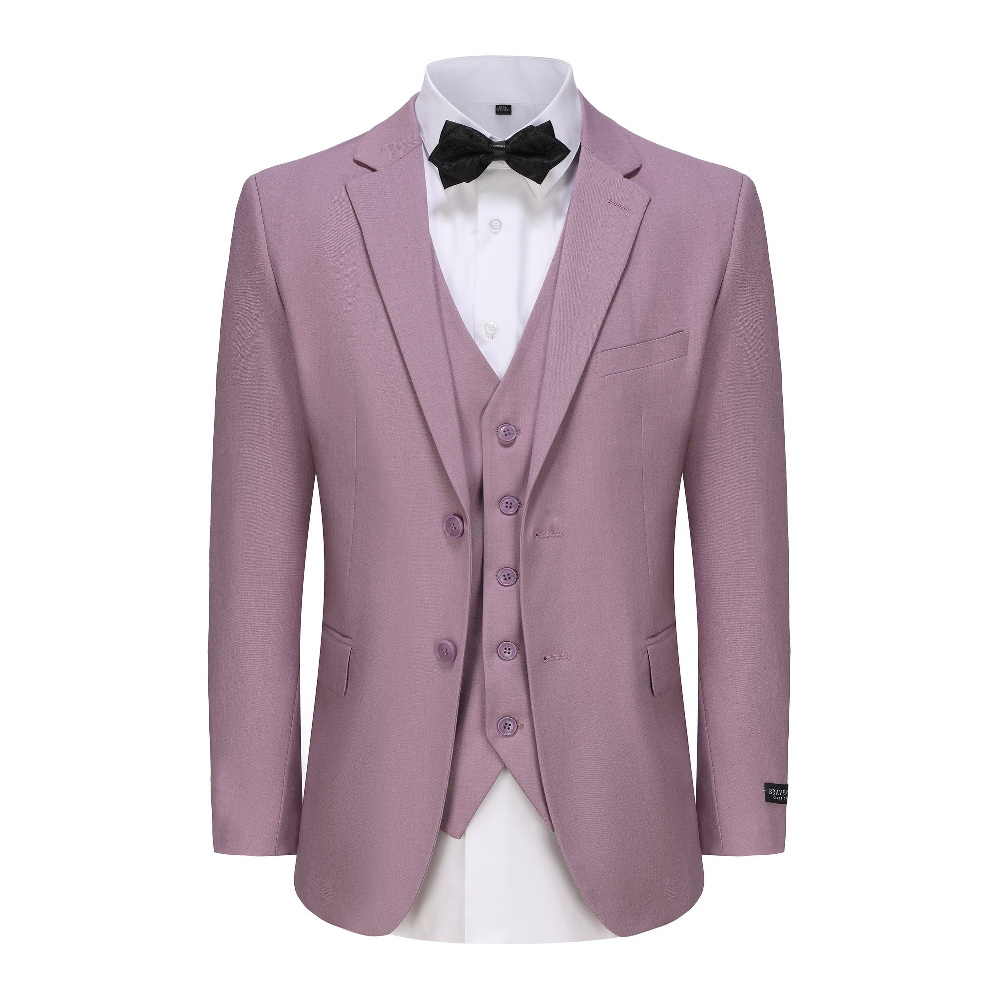 Men's 3-Piece Classic Fit Performance Stretch Suit (LT BEIGE, LILAC, ROSE)