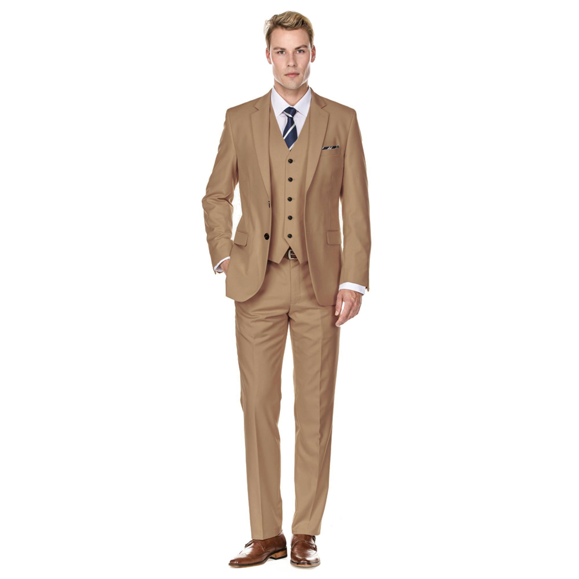 Men's Signature 3-Piece Slim Fit Suits (SAGE, PLUM, CARAMEL)