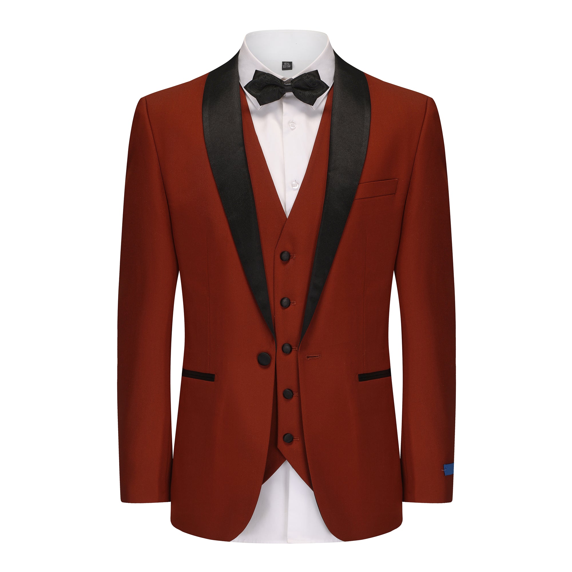 Men's Premium 3 Pc Shawl Lapel Slim Fit Tuxedo Set (RUST)