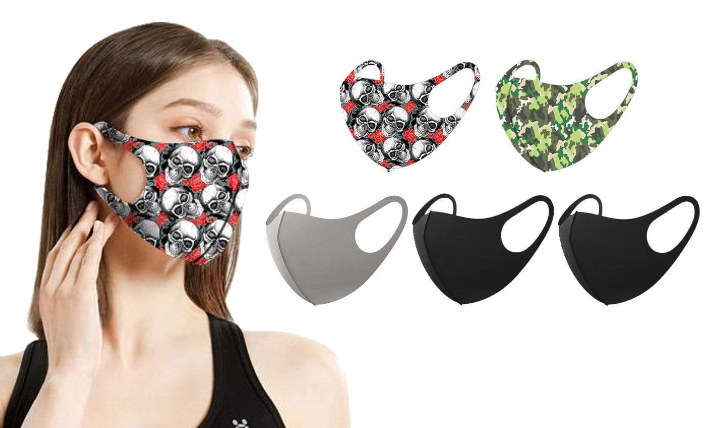 5 Pack Fun Prints Reusable Fabric Masks DAILYHAUTE