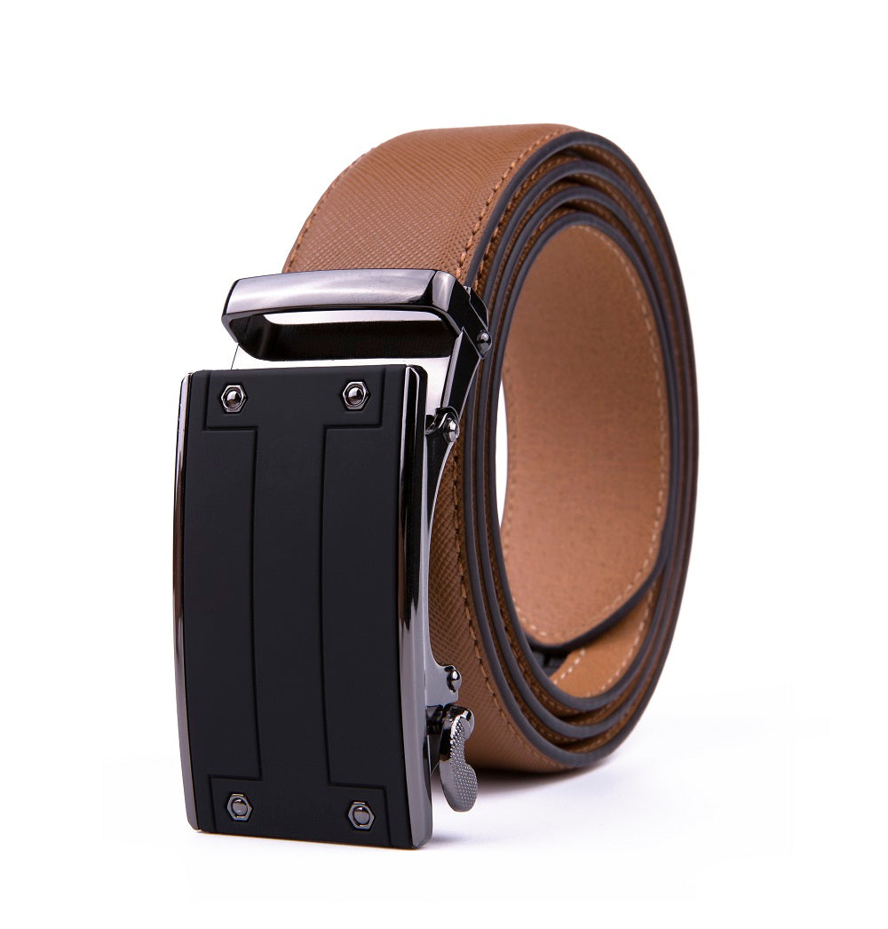 Braveman Men's Automatic Ratchet Buckle Leather Dress Belt DAILYHAUTE