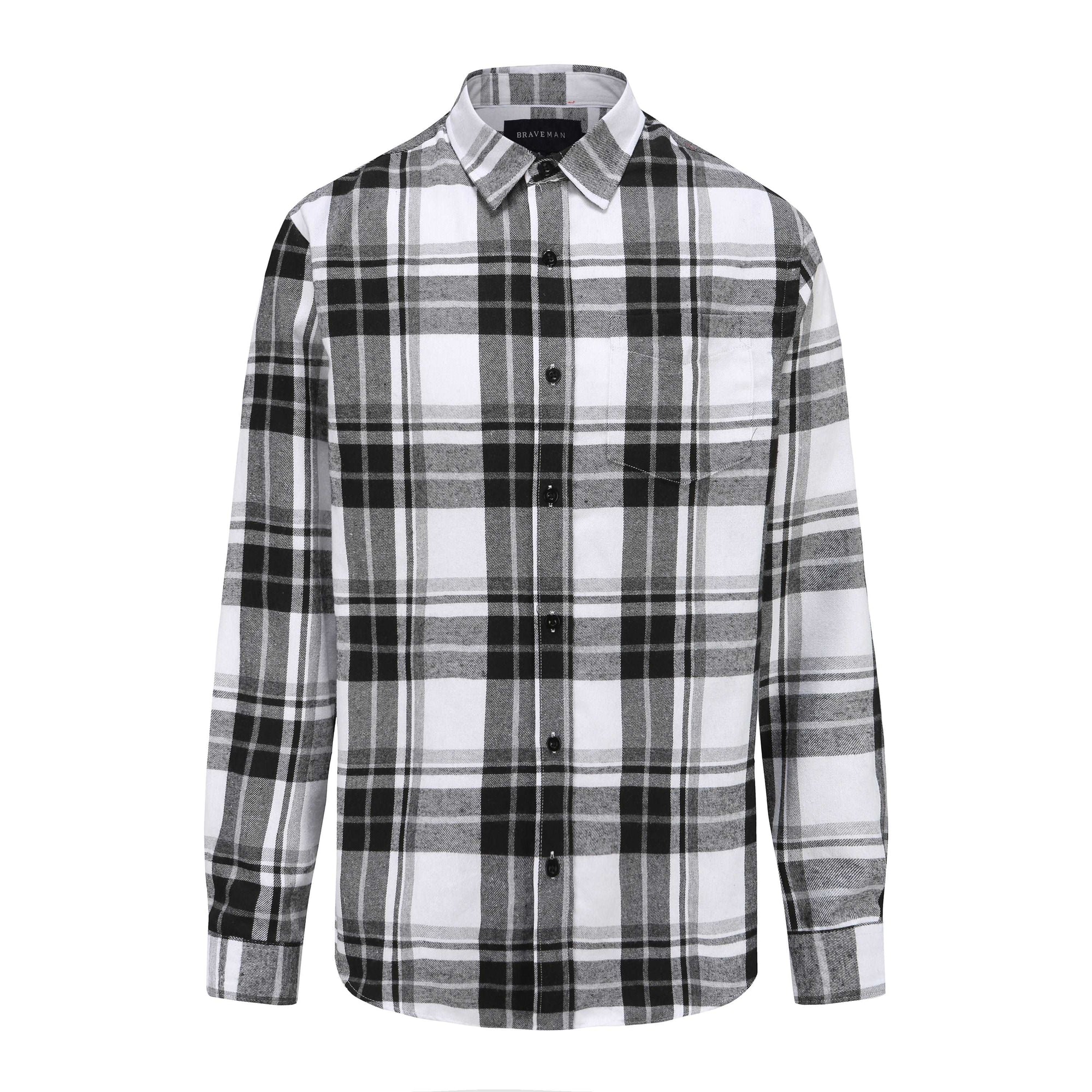 Braveman Men's Buffalo Plaid Button Down Classic Fit Flannel Shirt DAILYHAUTE