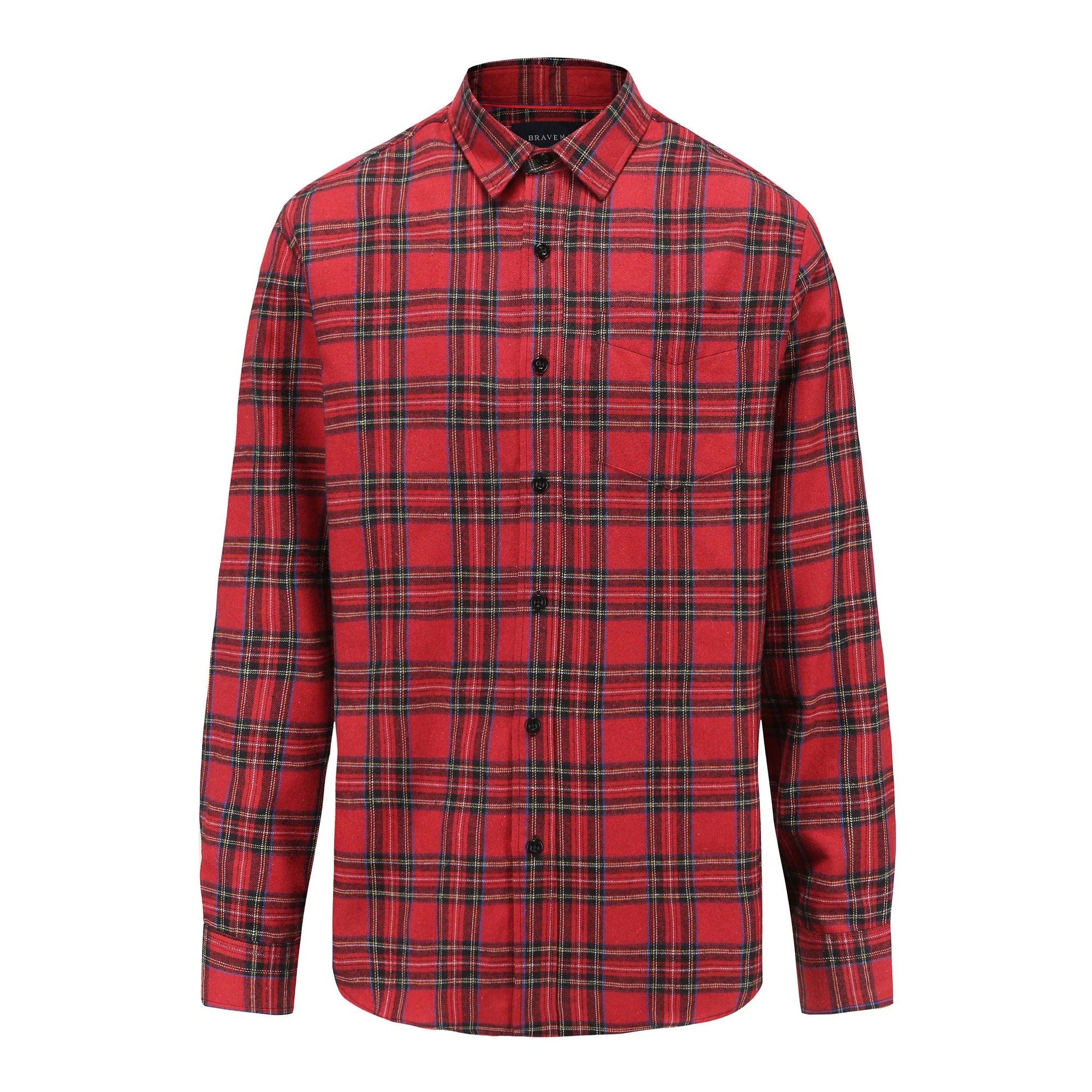 Braveman Men's Buffalo Plaid Button Down Classic Fit Flannel Shirt DAILYHAUTE