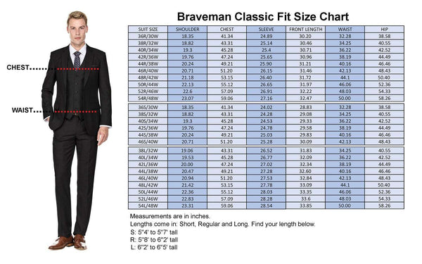 Braveman Men's Classic Fit 2PC Suits | Slate Blue, Sea Green, & Brown