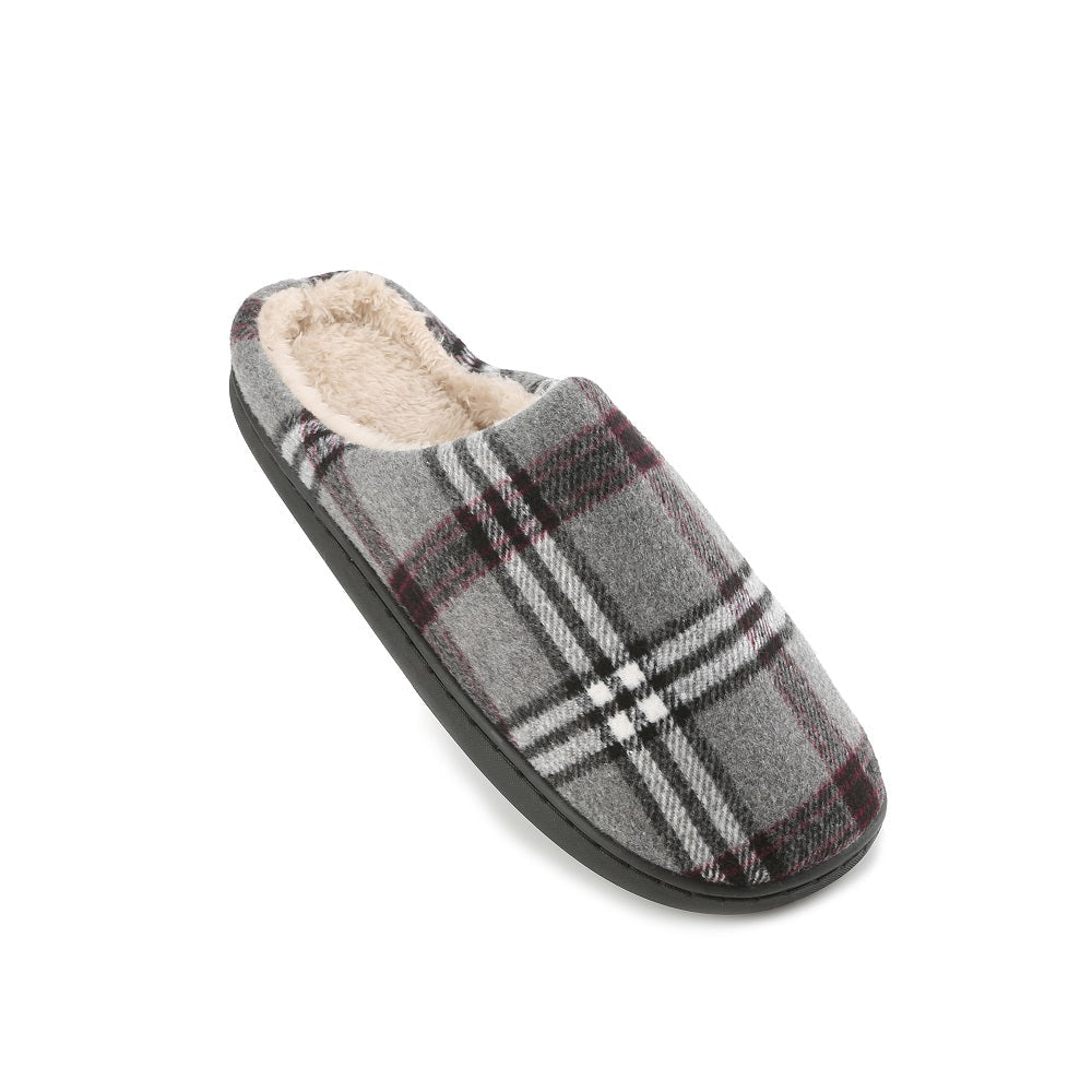 Braveman Men's Holiday Plaid Slide On House Slippers DAILYHAUTE