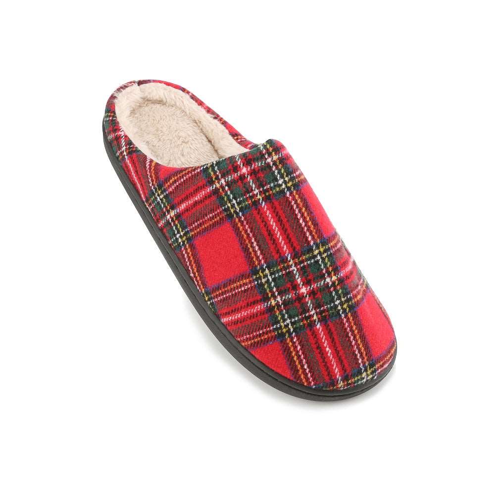 Braveman Men's Holiday Plaid Slide On House Slippers DAILYHAUTE