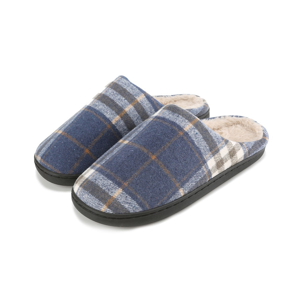 Braveman Men's Holiday Plaid Slide On House Slippers DAILYHAUTE