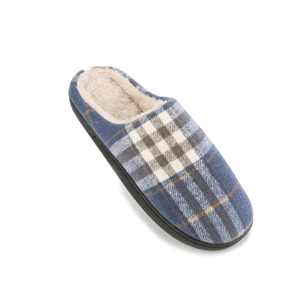 Braveman Men's Holiday Plaid Slide On House Slippers DAILYHAUTE