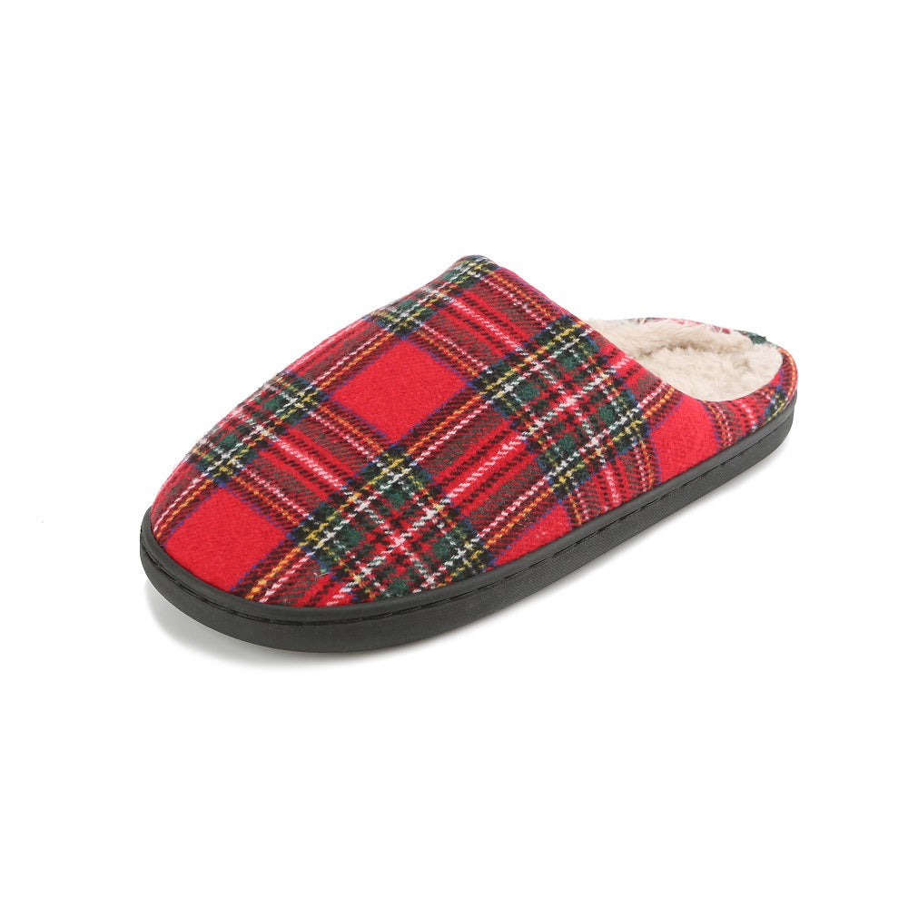 Braveman Men's Holiday Plaid Slide On House Slippers DAILYHAUTE