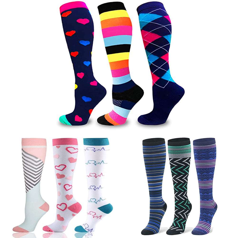 Braveman Print Knee-High Recovery Compression Socks (3-Pack or 6-Pack) DAILYHAUTE