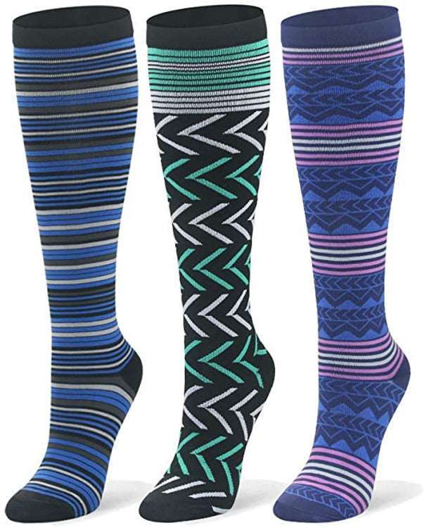 Braveman Print Knee-High Recovery Compression Socks (3-Pack or 6-Pack) DAILYHAUTE