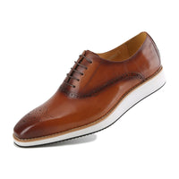 Gino Vitale Men's Handcrafted Genuine Leather Hybrid Casual Brogue Dress Shoe DAILYHAUTE