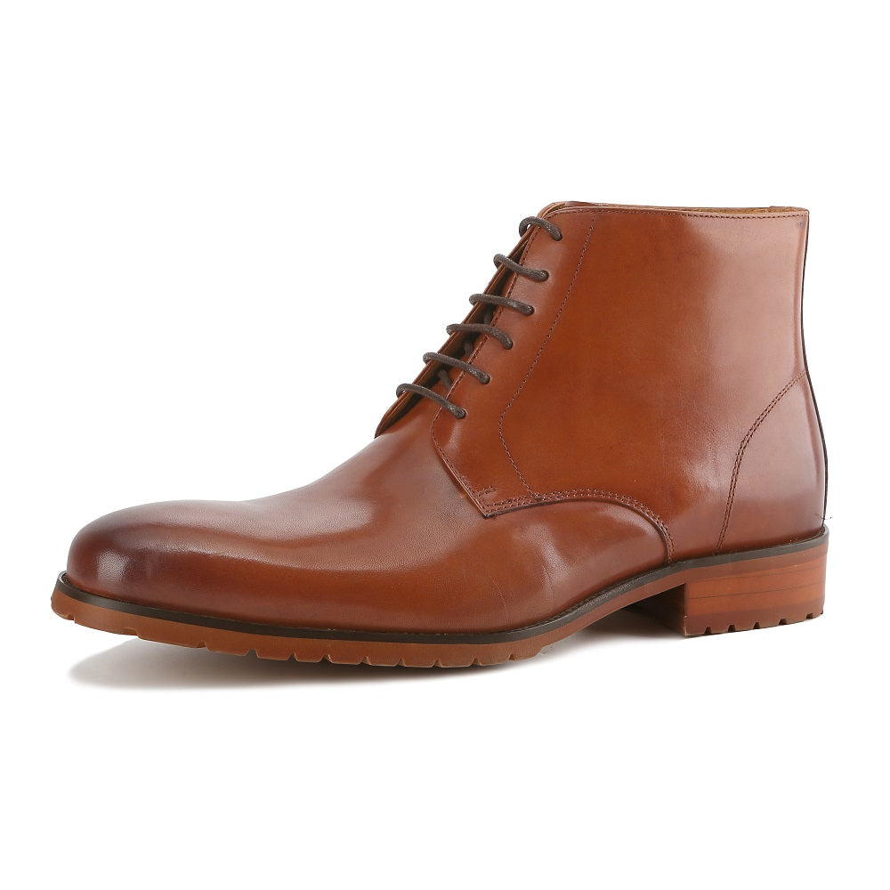 Gino Vitale Men's Handcrafted Genuine Leather Lace-Up Dress Boot DAILYHAUTE