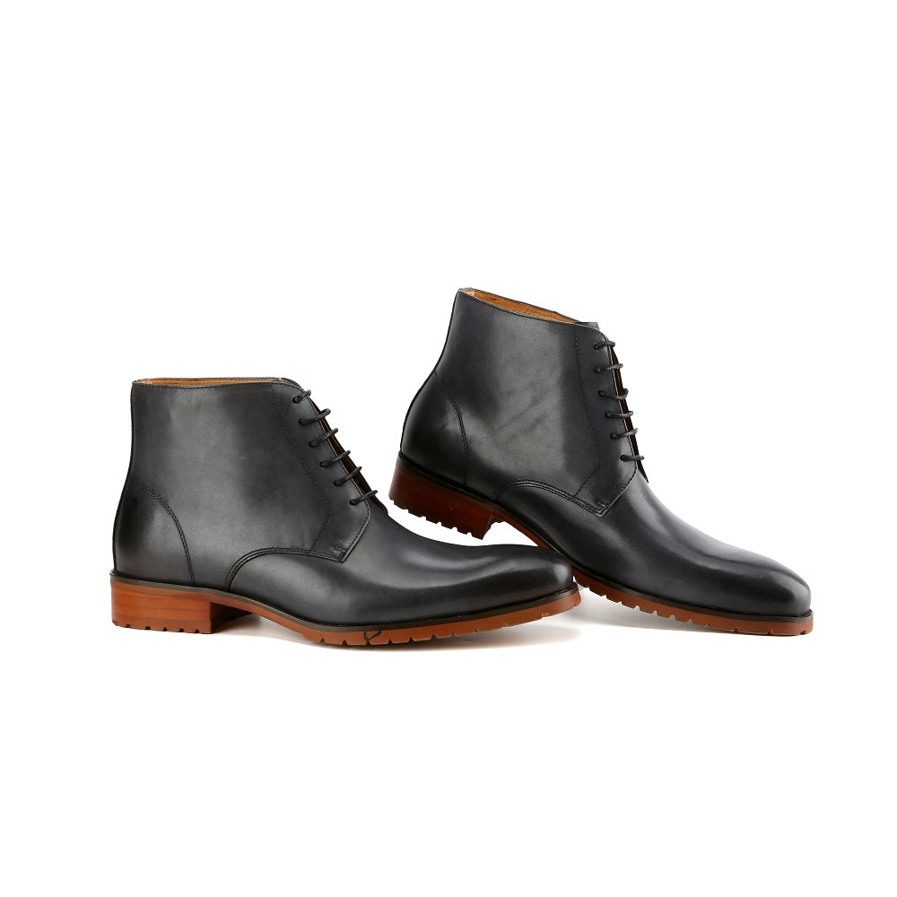 Gino Vitale Men's Handcrafted Genuine Leather Lace-Up Dress Boot DAILYHAUTE