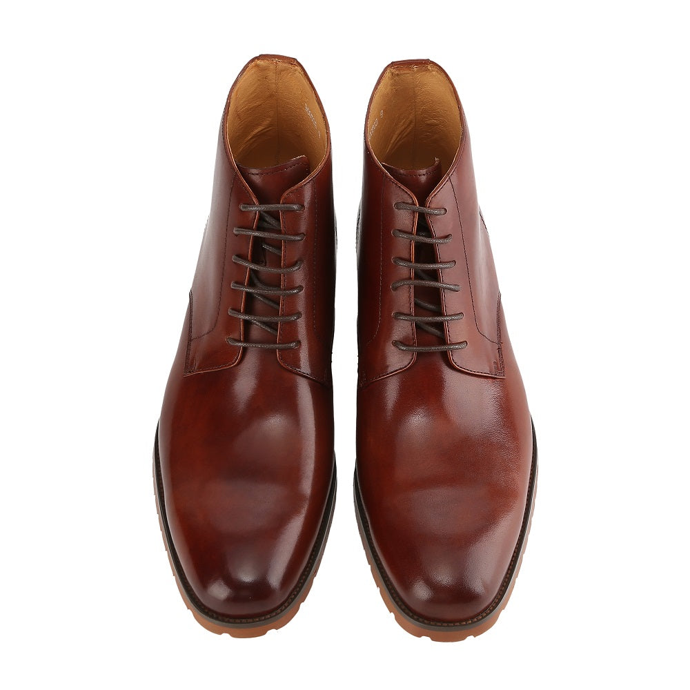 Gino Vitale Men's Handcrafted Genuine Leather Lace-Up Dress Boot DAILYHAUTE