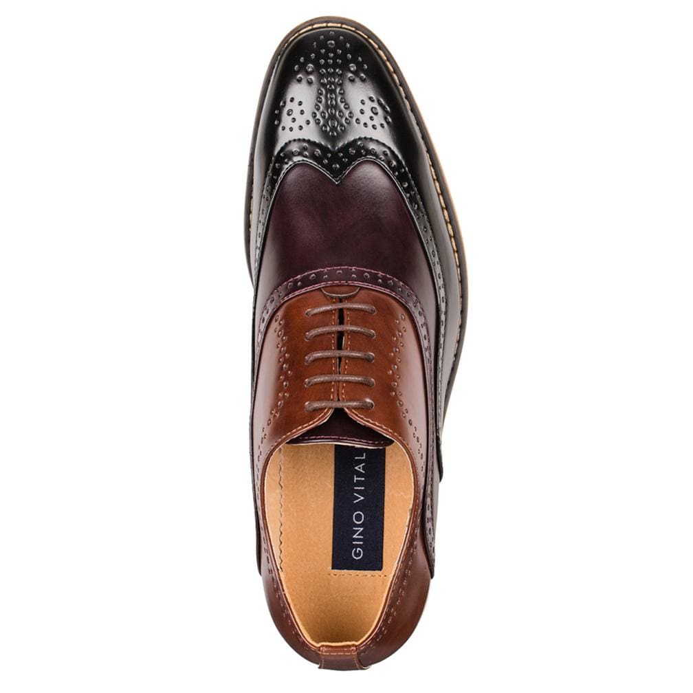 Gino Vitale Men's Three Tone Lace-up Dress Shoes DAILYHAUTE