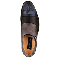 Gino Vitale Men's Three Tone Monk Strap Dress Shoes DAILYHAUTE