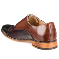 Gino Vitale Men's Three Tone Monk Strap Dress Shoes DAILYHAUTE