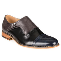 Gino Vitale Men's Three Tone Monk Strap Dress Shoes DAILYHAUTE