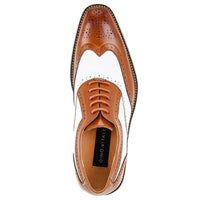 Gino Vitale Men's Two Tone Wing Tip Oxford Dress Shoes DAILYHAUTE