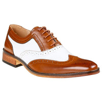 Gino Vitale Men's Two Tone Wing Tip Oxford Dress Shoes DAILYHAUTE