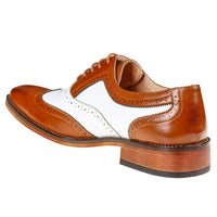 Gino Vitale Men's Two Tone Wing Tip Oxford Dress Shoes DAILYHAUTE