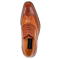 Gino Vitale Men's Two Tone Wing Tip Oxford Dress Shoes DAILYHAUTE