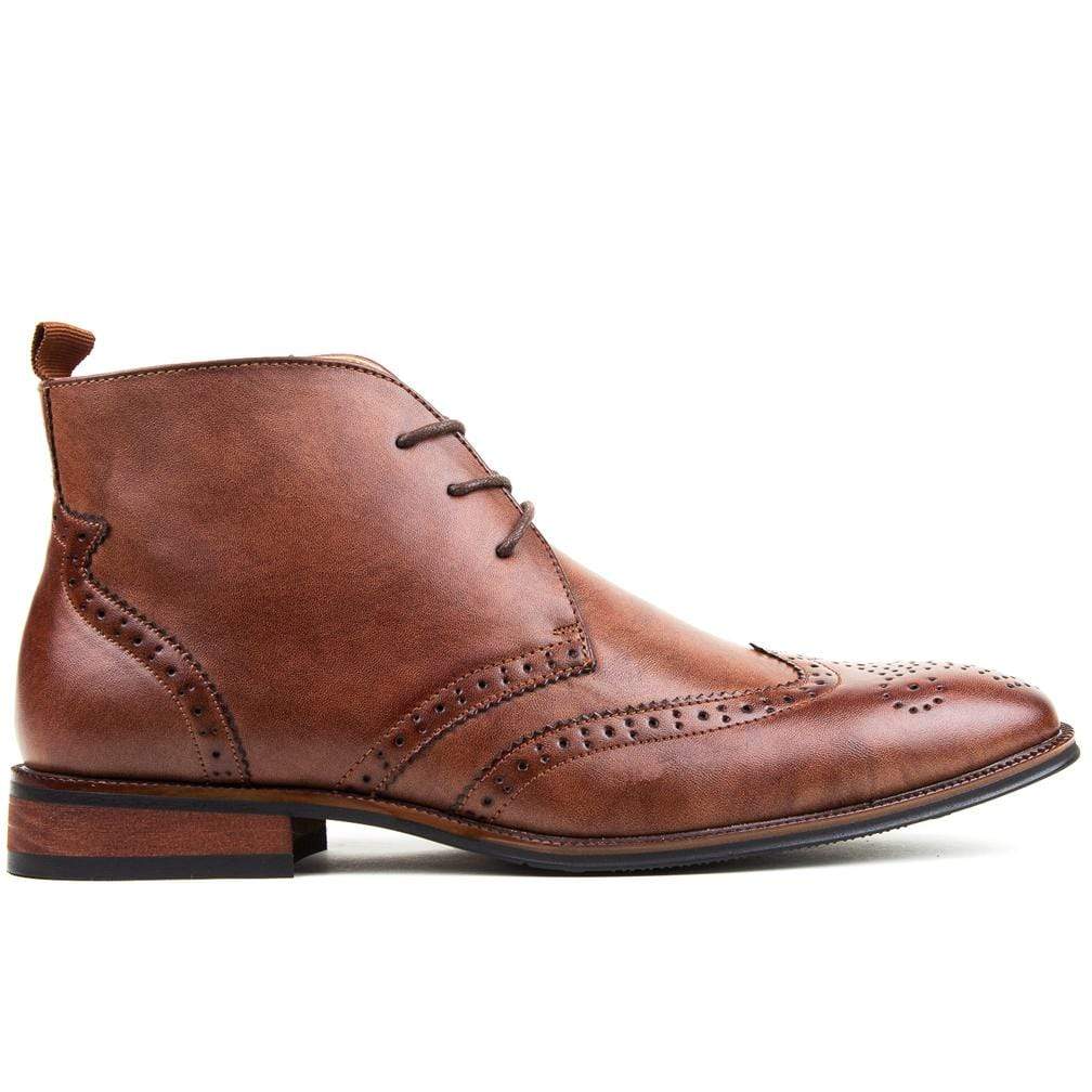 Gino Vitale Men's Wing Tip Brogue Boots DAILYHAUTE