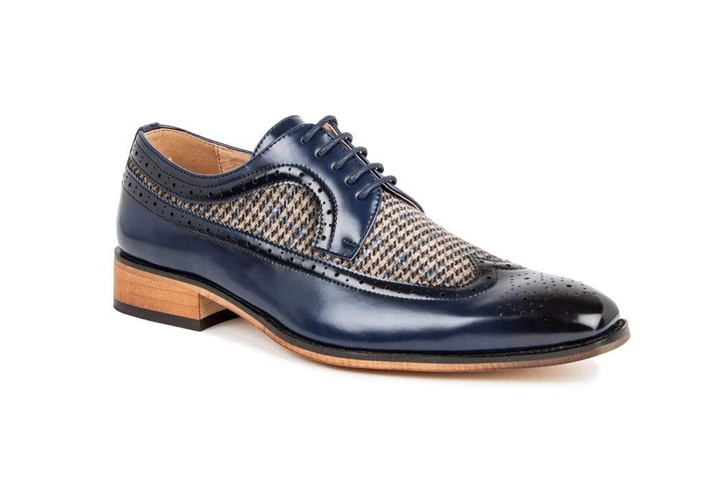 Gino Vitale Men's Wing Tip Brogue Two Tone Shoes DAILYHAUTE