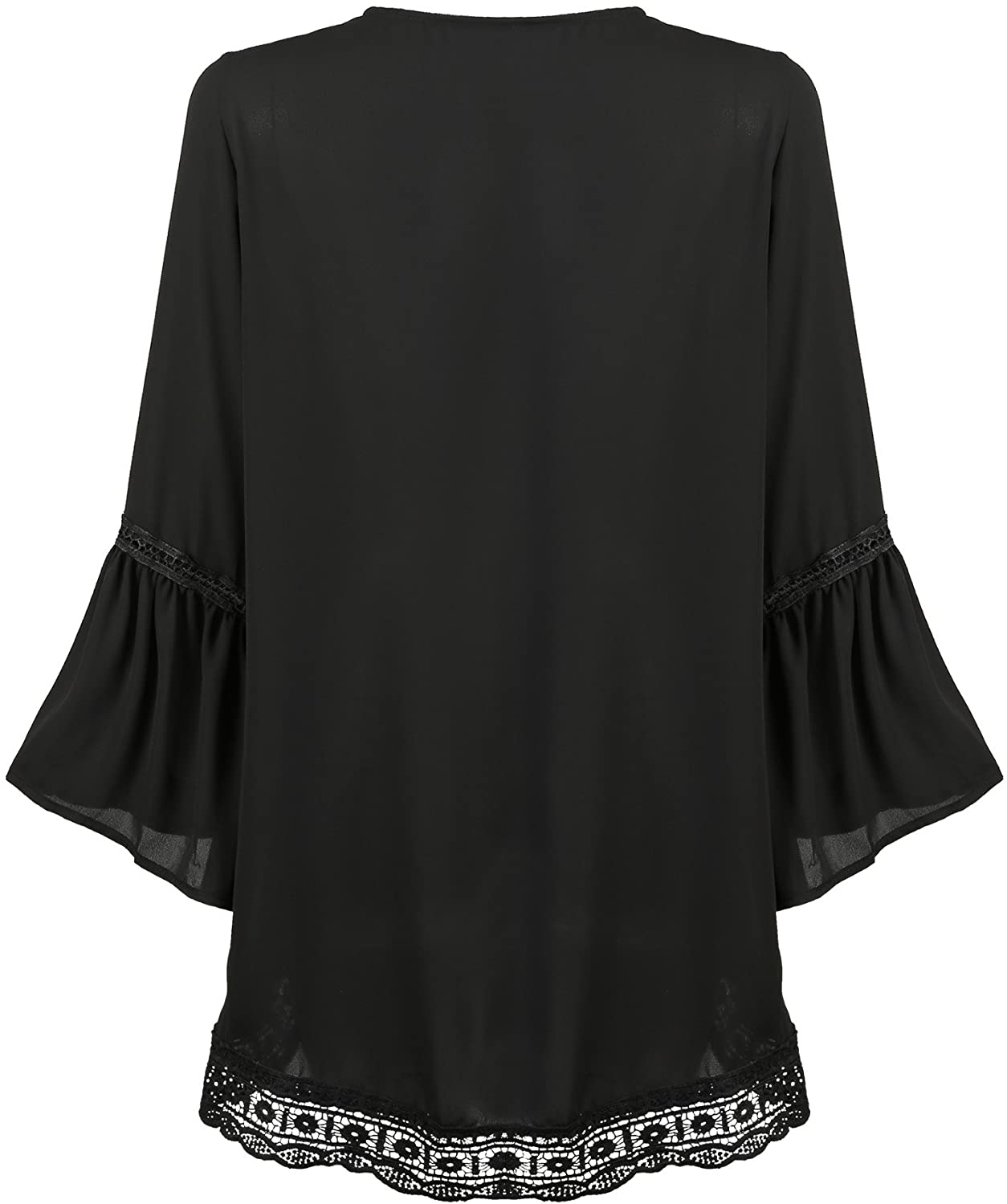 Haute Edition Flared Bell Sleeve Lace Trimmed Kimono DAILYHAUTE