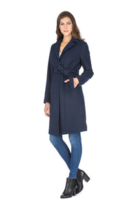 Haute Edition Women's 3/4 Length Belted Robe Pea Coat DAILYHAUTE