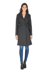 Haute Edition Women's 3/4 Length Belted Robe Pea Coat DAILYHAUTE