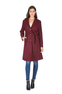 Haute Edition Women's 3/4 Length Belted Robe Pea Coat DAILYHAUTE