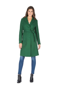 Haute Edition Women's 3/4 Length Belted Robe Pea Coat DAILYHAUTE