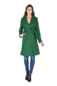 Haute Edition Women's 3/4 Length Belted Robe Pea Coat DAILYHAUTE