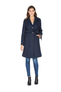 Haute Edition Women's 3/4 Length Belted Robe Pea Coat DAILYHAUTE