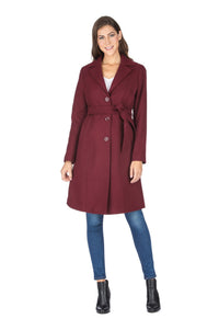 Haute Edition Women's 3/4 Length Belted Robe Pea Coat DAILYHAUTE