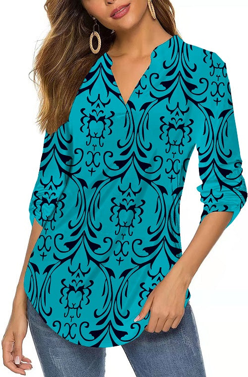 Haute Edition Women's 3/4 Sleeve Tunic Tops S-3X. Plus size available.
