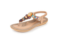 Haute Edition Women's Bohemian Beaded Elastic Slip on Comfort Sandals DAILYHAUTE