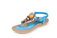 Haute Edition Women's Bohemian Beaded Elastic Slip on Comfort Sandals DAILYHAUTE