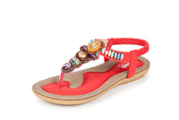 Haute Edition Women's Bohemian Beaded Elastic Slip on Comfort Sandals DAILYHAUTE