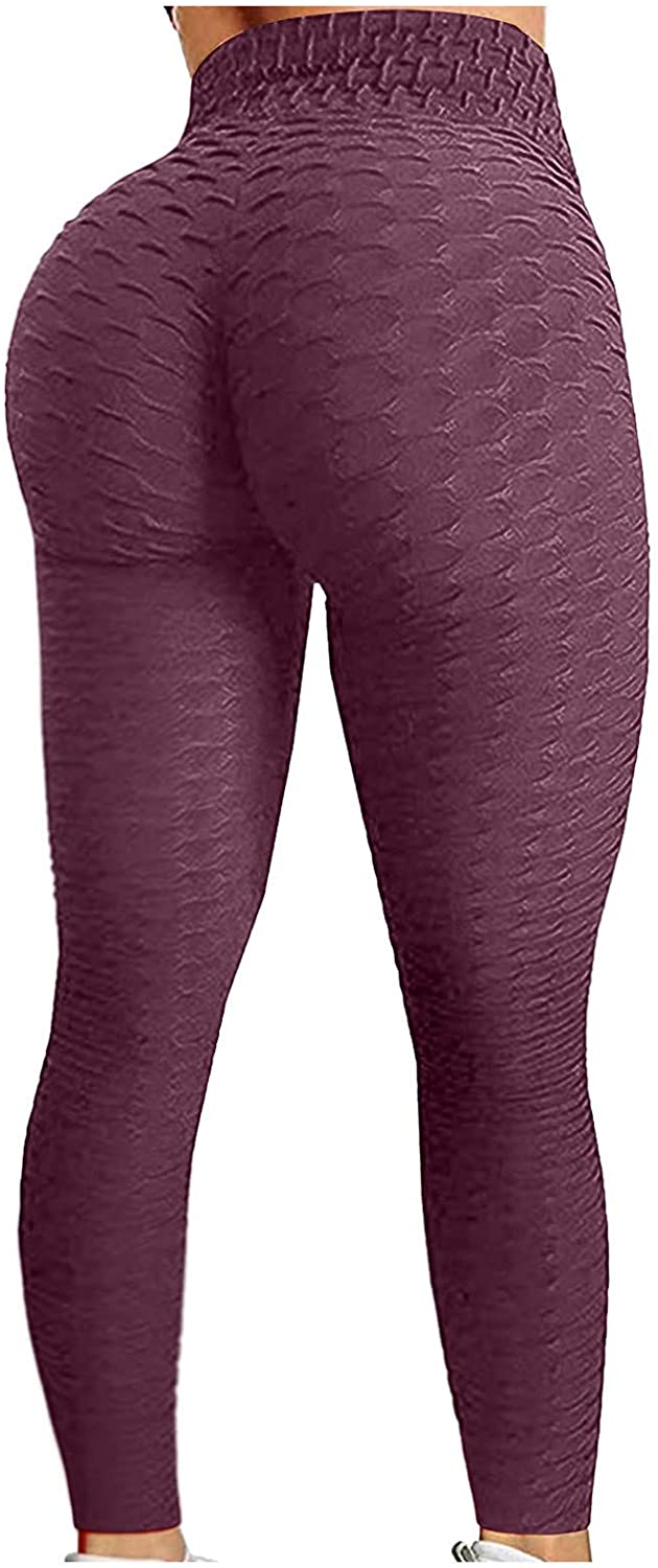 High Waist Luxury Scrunch Butt Lifting Leggings – Dark Purple - Entire Sale