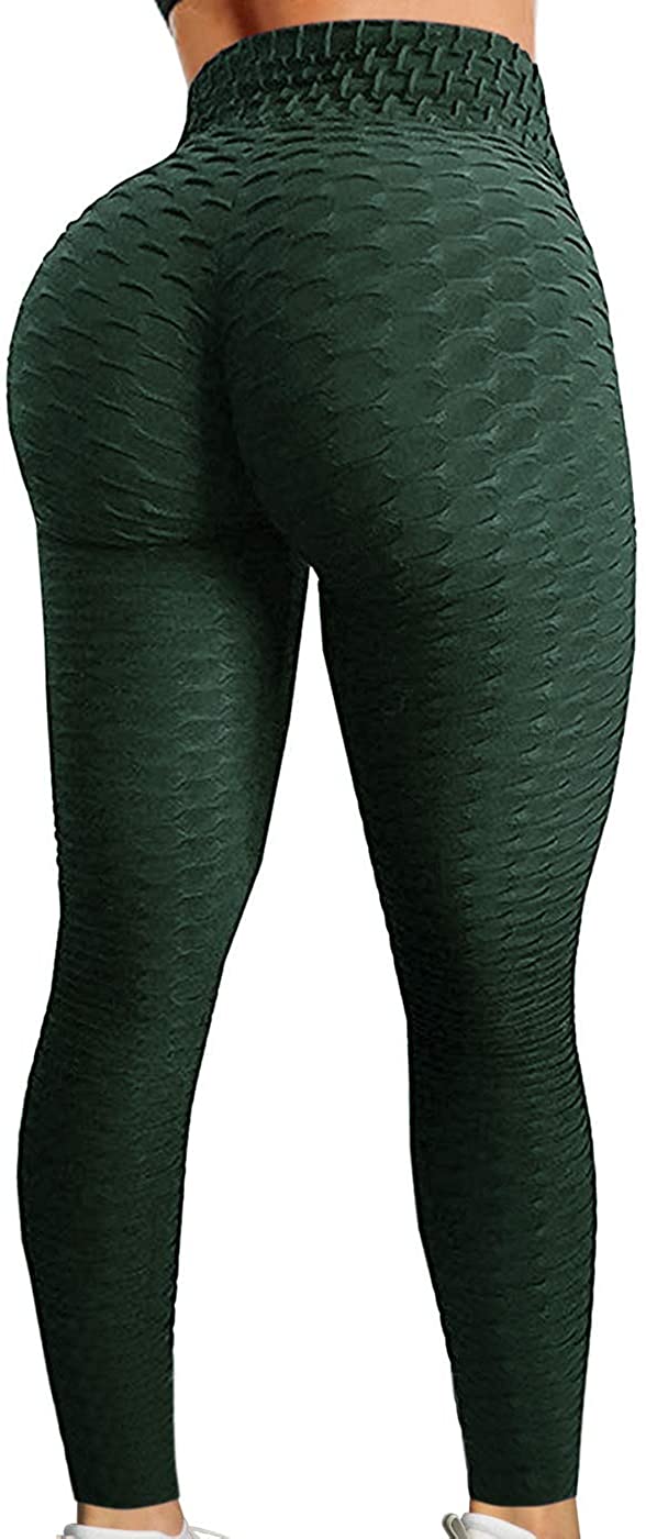 Buy Sexy Leggings for Women Butt Lifting Leggings High Waisted Scrunch Booty  Yoga Pants Textured Ruched Tights Black Size M Online in India 