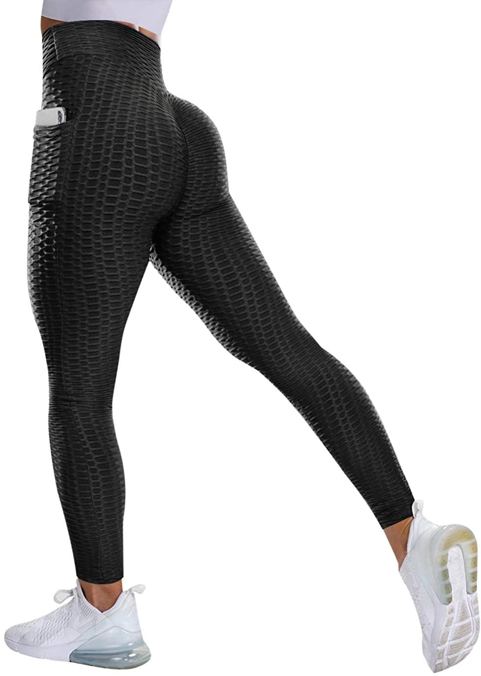 Haute Edition Women's Booty Lift Scrunch Active Yoga Leggings with Cell Phone Side Pocket DAILYHAUTE