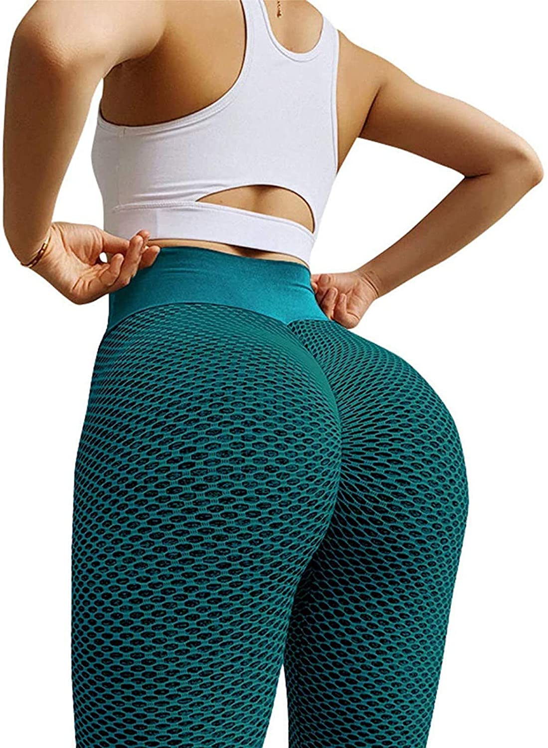 LELINTA Butt Lift Yoga Pants for Women Ruched Butt Leggings Butt Lift  Textured High Waisted Booty Lifting Anti-Cellulite Leggings 