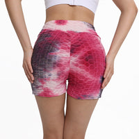 Haute Edition Women's Butt Lifting Tie Dye High Waist Bike Shorts with Phone Pcoket DAILYHAUTE