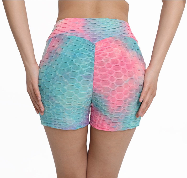 Haute Edition Women's Butt Lifting Tie Dye High Waist Bike Shorts with Phone Pcoket DAILYHAUTE