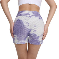 Haute Edition Women's Butt Lifting Tie Dye High Waist Bike Shorts with Phone Pcoket DAILYHAUTE