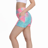 Haute Edition Women's Butt Lifting Tie Dye High Waist Bike Shorts with Phone Pcoket DAILYHAUTE