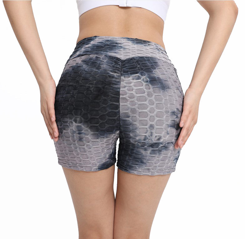 Haute Edition Women's Butt Lifting Tie Dye High Waist Bike Shorts with Phone Pcoket DAILYHAUTE